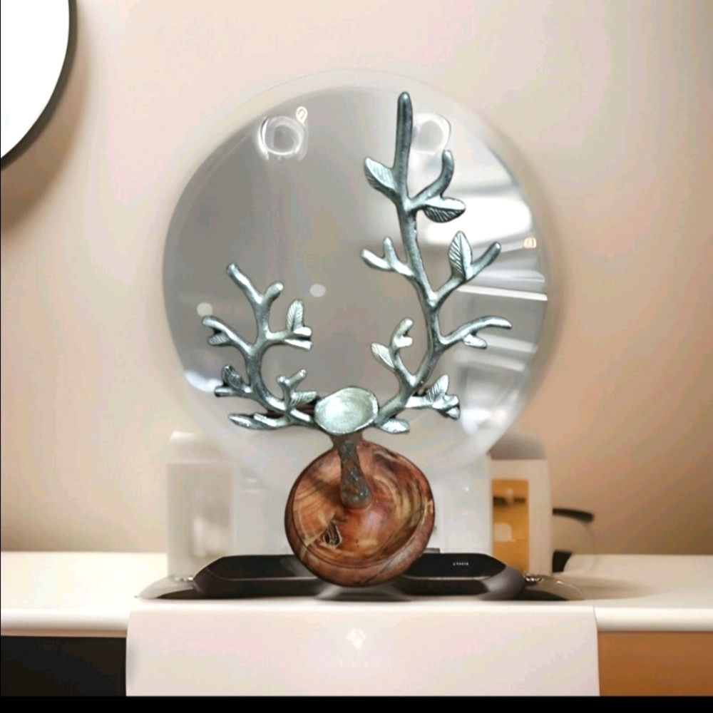 Metal Tree Branch Jewelry Holder With Wooden Base 14" Mother's Day Gift
